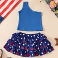 thumbnail image 3 of Hbdhejl Fourth Of July Baby Boys Girls Outfit Set New Solid Color Sleeveless Top Cake Skirt Girl Suit Blue 12-18 Months, 3 of 3