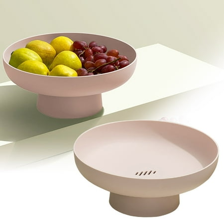 

Kitchen Fruit Plate Living Room Fruit Plate Household Multifunctional Drainable Fruit Basket Snack Candy Plate Xiaoya Plate Pink Kitchen Fruit Plate