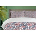 thumbnail image 4 of Ambesonne Floral Country Duvet Cover Sets, Striped Botany Theme, 2-Queen, Pale Blue and Blush, 4 of 6