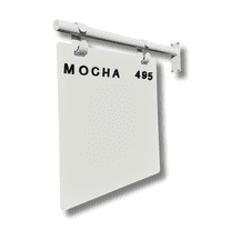 Metal Hanging Wall Blade Double Sided Sign, Modern Minimalist Storefront Business Display Cafe Flag Sign w/Metal Magnetic Plate (White Frame/White Board)