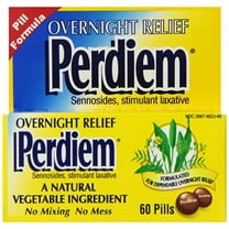 Perdiem Sennosides Stimulant Laxative Pills Overnight Relief, 60Ct, 4-Pack