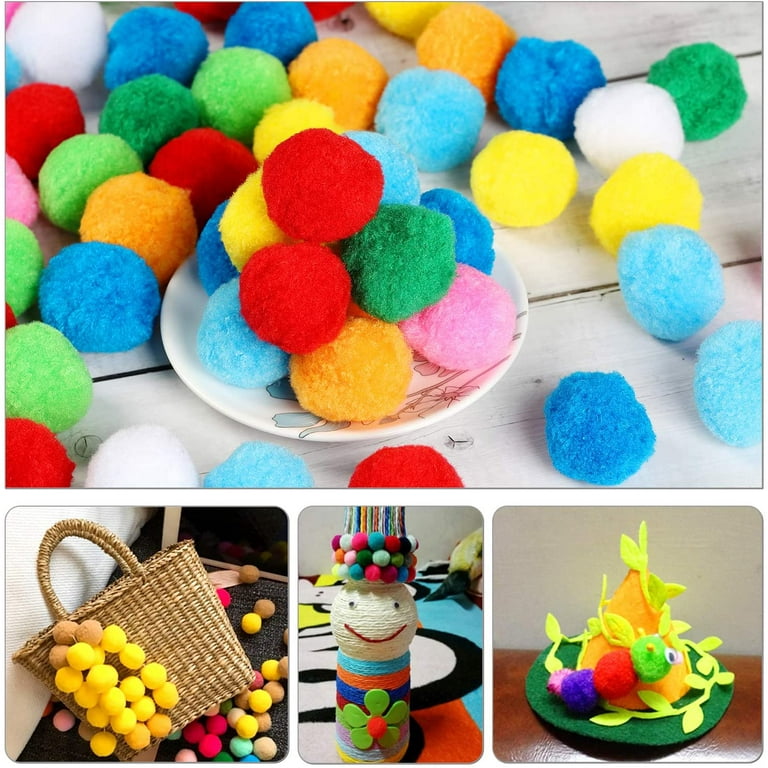 Very Large Assorted Pom Poms for DIY Creative Crafts Decorations, Assorted Colors (200Pack 1.5 inch)