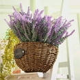 thumbnail image 2 of 8 Pcs Artificial Lavender Flowers, Plastic Fake Simulation Flower Indoor Outdoor Bridal Bouquet Wedding Home Garden Balcony Patio Floral Arrangement Decoration (Fuchsia), 2 of 8