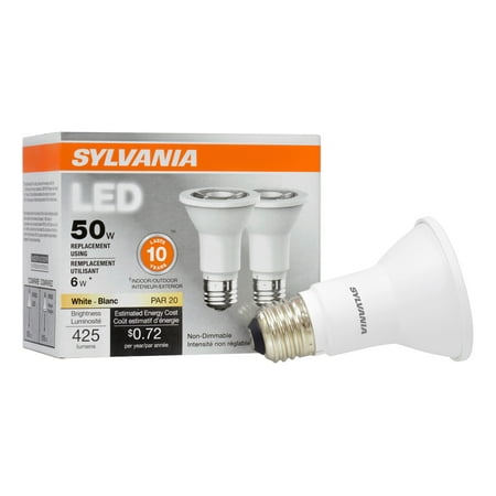 Sylvania LED Light Bulbs, PAR20, 6W (50W Equivalent) Bright White,