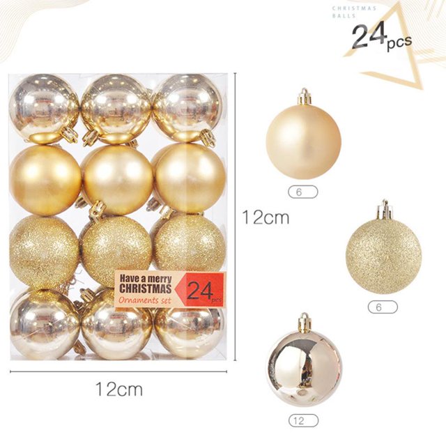 Christmas Decorative Balls Christmas Tree Hanging Christmas Ball Hanging Decorations 24PCS(Red)