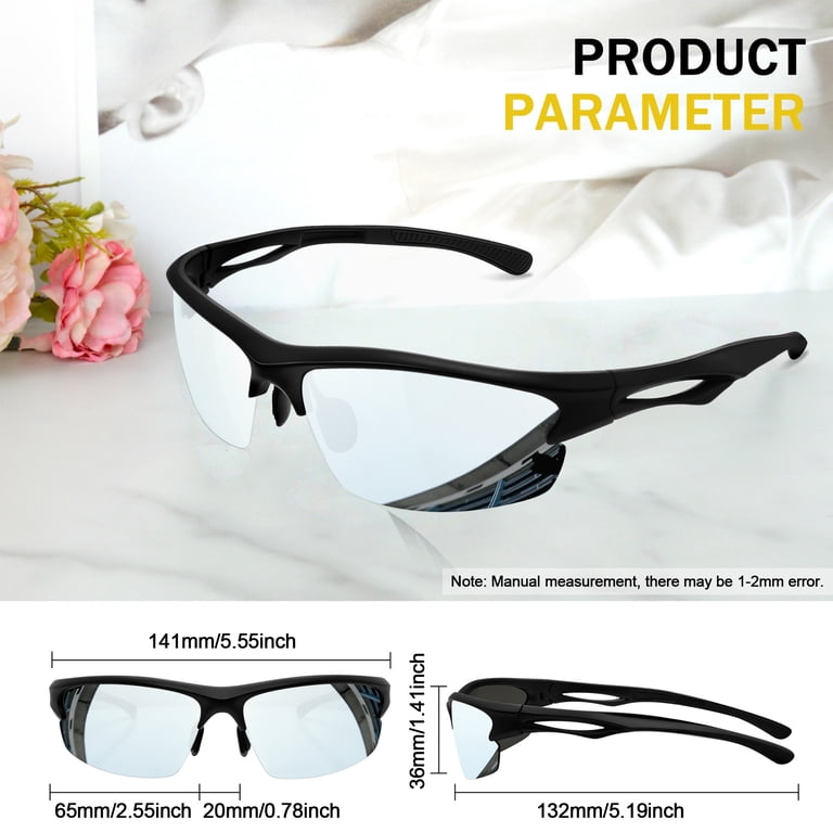 Joopin Sport Sunglasses, Wrap Around Mirrored Silver photo 6
