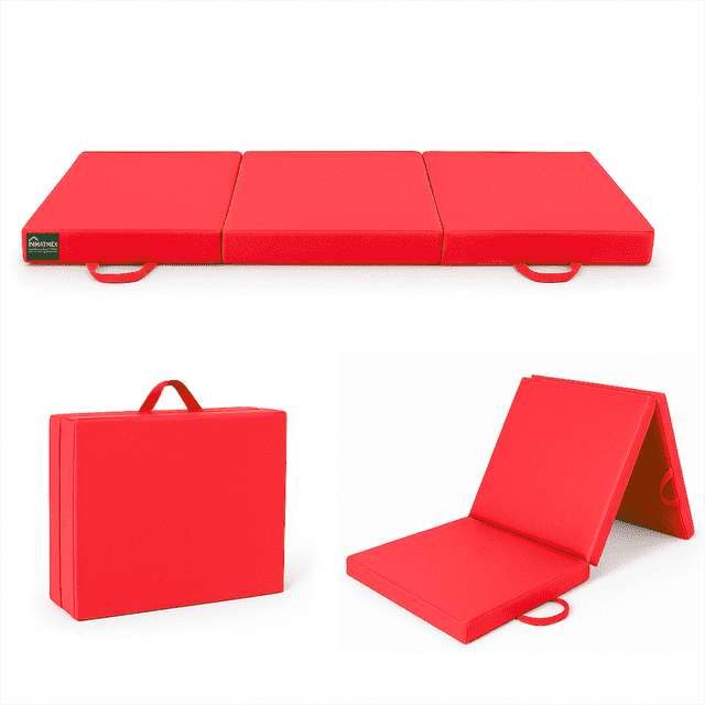 COLCHONETA INDIVIDUAL PLEGABLE PORTATIL 60 CM X 190 CM COLOR ROJO INMATMEX