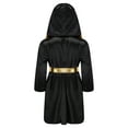 thumbnail image 2 of Raenseen Garçons Enfants Robe de Boxe à Manches Longues Uniforme Kick Boxe Art Martial Muay Thaï Entraînement à Capuche Noir 8, 2 of 6