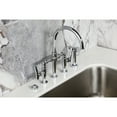 thumbnail image 4 of Kingston Brass KS2331TKL Hallerbos Two-Handle 4-Hole Deck Mount Bridge Kitchen Faucet with Brass Side Sprayer in Polished Chrome, 4 of 8