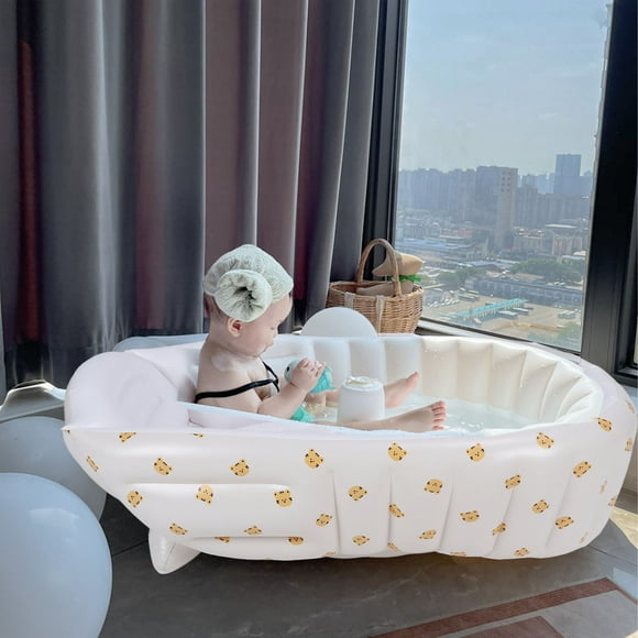 Bañera Plegable Para Bebé, Bañera Inflable Portátil Para Niños Pequeños Con Bomba De Aire Integrada Para Recién Nacidos Y Bebés
