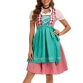 thumbnail image 3 of SWSMCLT Women's Oktoberfest Outfits 2 Pcs Beer Carnival Outfit Halloween Dirndl Dress Bavarian Outfits Party Light Green 4-6, 3 of 5