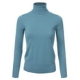 thumbnail image 1 of JJ Perfection Women's Stretch Knit Turtle Neck Long Sleeve Pullover Sweater with Plus Size, 1 of 4