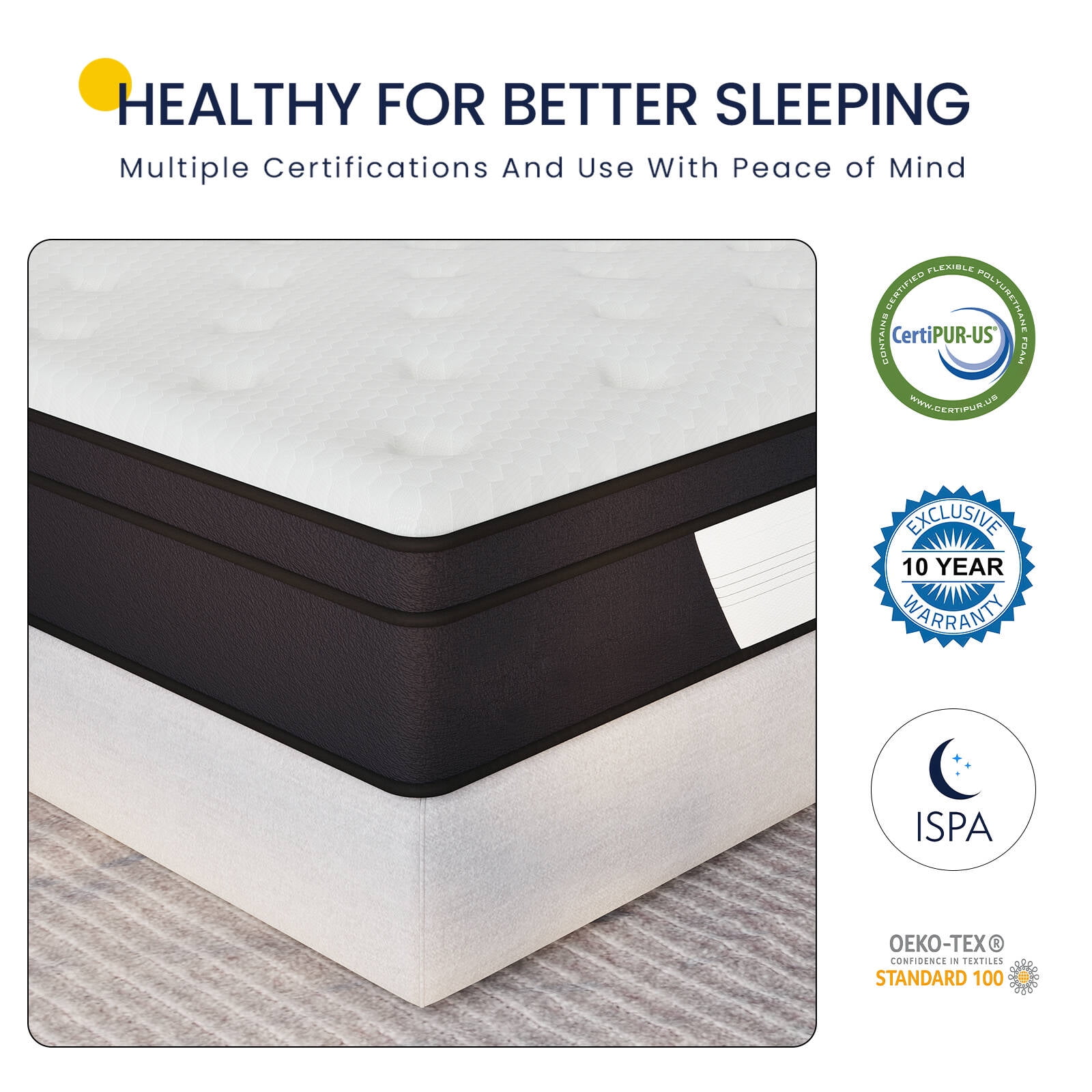 Full Mattress, 10 Inch Hybrid Mattress in a Box, Memory Foam Pocket Springs Mattress with Motion Isolation and Pressure Relieving, Edge Support, CertiPUR-US