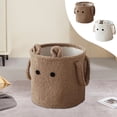 thumbnail image 1 of Laundry Basket Foldable Clothes Hamper | Fabric Bin With Sisal Rope Handle | Large Capacity Storage Organizer | Waterproof, Stand Alone, Lightweight | 10.24x10.24x10.24in | 1 Pack | Coffee/White, 1 of 6