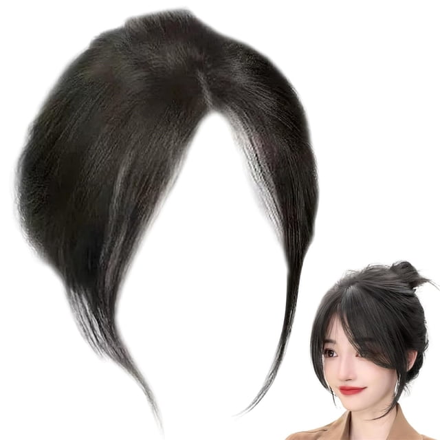 Postiche Partiel de Perruque 9,8 Pouces, Pince Naturelle, Embout en Cheveux Humains Respirant, Réaliste et Léger pour Hommes et Femmes, Perruque pour Femmes