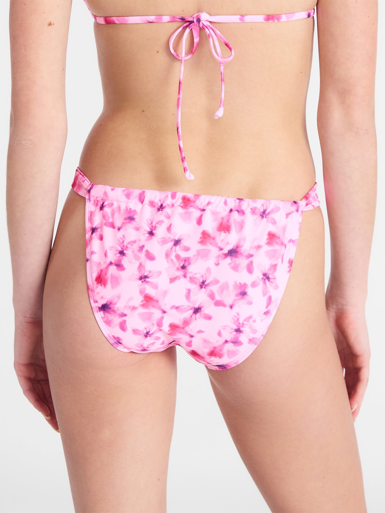 No Boundaries Pink Floral Tunnel Swim Bottoms, Women's XXS-XXL