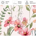 thumbnail image 4 of Pink Floral Shower Curtain Watercolor Flower Plant Shower Curtains with Metal Hooks Rustic Wildflower Leaf Spring Blossom Bathroom Curtain 72×72 Inch Waterproof Fabric Bath Curtain for Bathroom Decor, 4 of 6