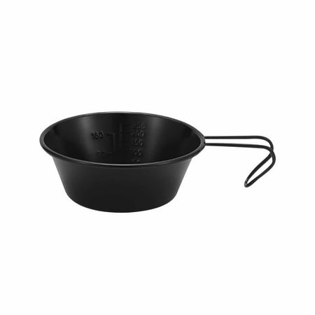 

PRINxy Outdoor Stainless Steel Snow Bowl Non Stick Snow Cup Camping Bowl Picnic Tableware Portable Rice Bowl Water Cup Black
