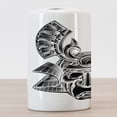 thumbnail image 3 of Japanese Ceramic Toothbrush Holder, Vintage Experienced Japanese with Royal Lines and Shapes Design, Decorative Versatile Countertop for Bathroom, 4.5" X 2.7", White Black, by Ambesonne, 3 of 4