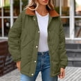 thumbnail image 2 of DHFJKG Quilted Padded Jackets For Women Long Sleeve Snap Button Collared Loose Fit Lightweight Coat Versatile Outerwear, 2 of 5