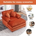 thumbnail image 7 of BUIORD 56" Accent Chair with Ottoman, Corduroy Single Sofa Chair Armchair with Pillows, Deep Seat Couch for Living Room, Orange, 7 of 7