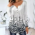 thumbnail image 3 of Askfv Women's Plus Size V Neck Tunic Tops Long Sleeve Swing Tunic Shirt Flowy Henley Casual Blouse Tops, 3 of 4