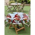 thumbnail image 3 of Outdoor Tablecloth with Umbrella Hole and Zipper, Christmas Gnomes Round Table Cloth 60 Inch Waterproof Tablecloth, Blue Joy Pine Branches Cardinal Birds Picnic Table Cover for Patio Camping, 3 of 7