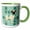 Green/White, variant on 3drose, Mid-century Modern Pug with Mcm Background Pattern, 11oz Mug