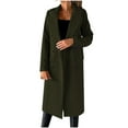 thumbnail image 2 of Lilgiuy Women Fashion Casual Solid Color Woolen Double Breasted Overcoat Turndown Collar Long Sleeve Hoodless Casual Outwear Gifts for Your Girlfriend Wife Mom, 2 of 4