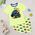 thumbnail image 4 of Little Boys Outfit Sets Adorable Truck Print Crew Neck T-Shirt & Soft Fleece Shorts 2-Piece Outfit Toddler Car Theme 2-11 T, 4 of 5