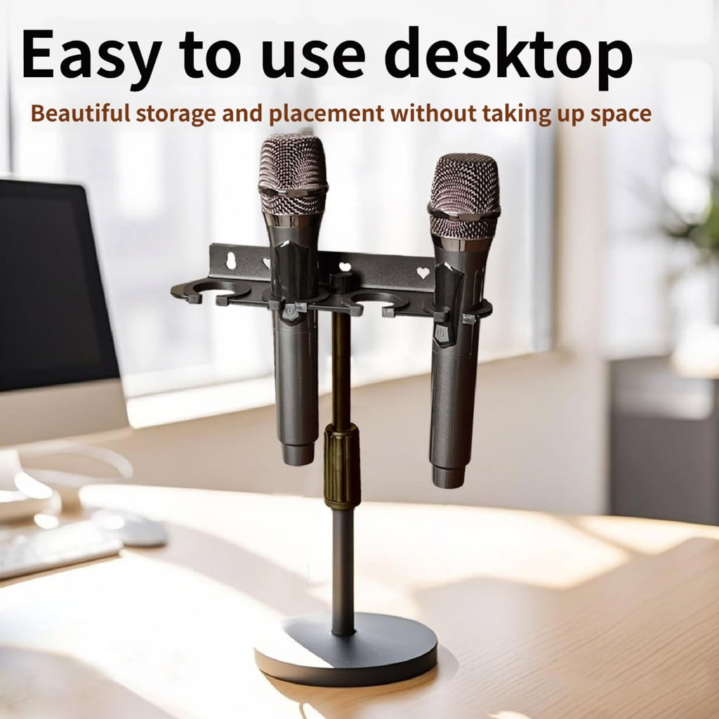 Professional Microphone Wall Mount Storage Tray Desktop Stand Mic Wall Mounter for Organized Auditory Setups