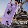 thumbnail image 3 of Funda con Cordón para Collar Compatible con Samsung Galaxy A52 4G/5G/A52s 5G, Soporte de Anillo de 360° con Ranura para Tarjeta Protección de cámara Funda de Silicona-Púrpura JM, 3 of 5