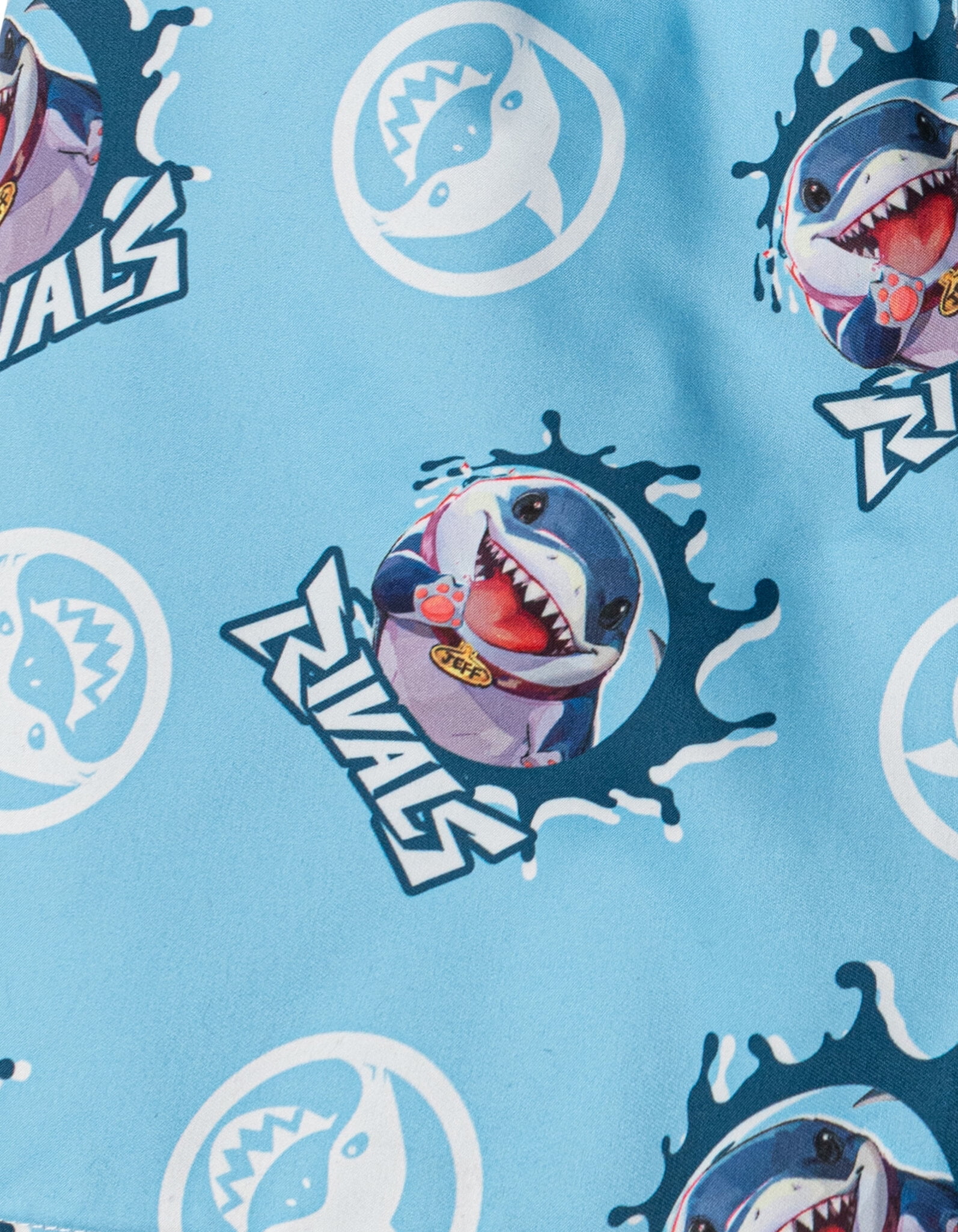 Marvel Rivals Little Boys' Swimwear 2-Piece Rashguard and Swim Trunks Set Jeff Landshark Blue