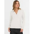 thumbnail image 4 of Women'S V Neck Long Sleeve Sweaters Dressy Casual Business Basic Knit Pullover Top White 4XL, 4 of 9