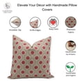 thumbnail image 4 of Fabdivine Block Print Throw Pillow Cover, 22x22 Inch Thick Linen Decorative Cushion Cover, Floral Boho Design Red Pillow Cover for Sofa And Couch, 4 of 5