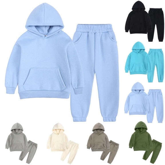 Auroural Boys Clothes Size 7 Toddler Kids Boys Fashion Cute Solid Color Soft Long Sleeve Top Boys Hoodie Sweatpants Suit