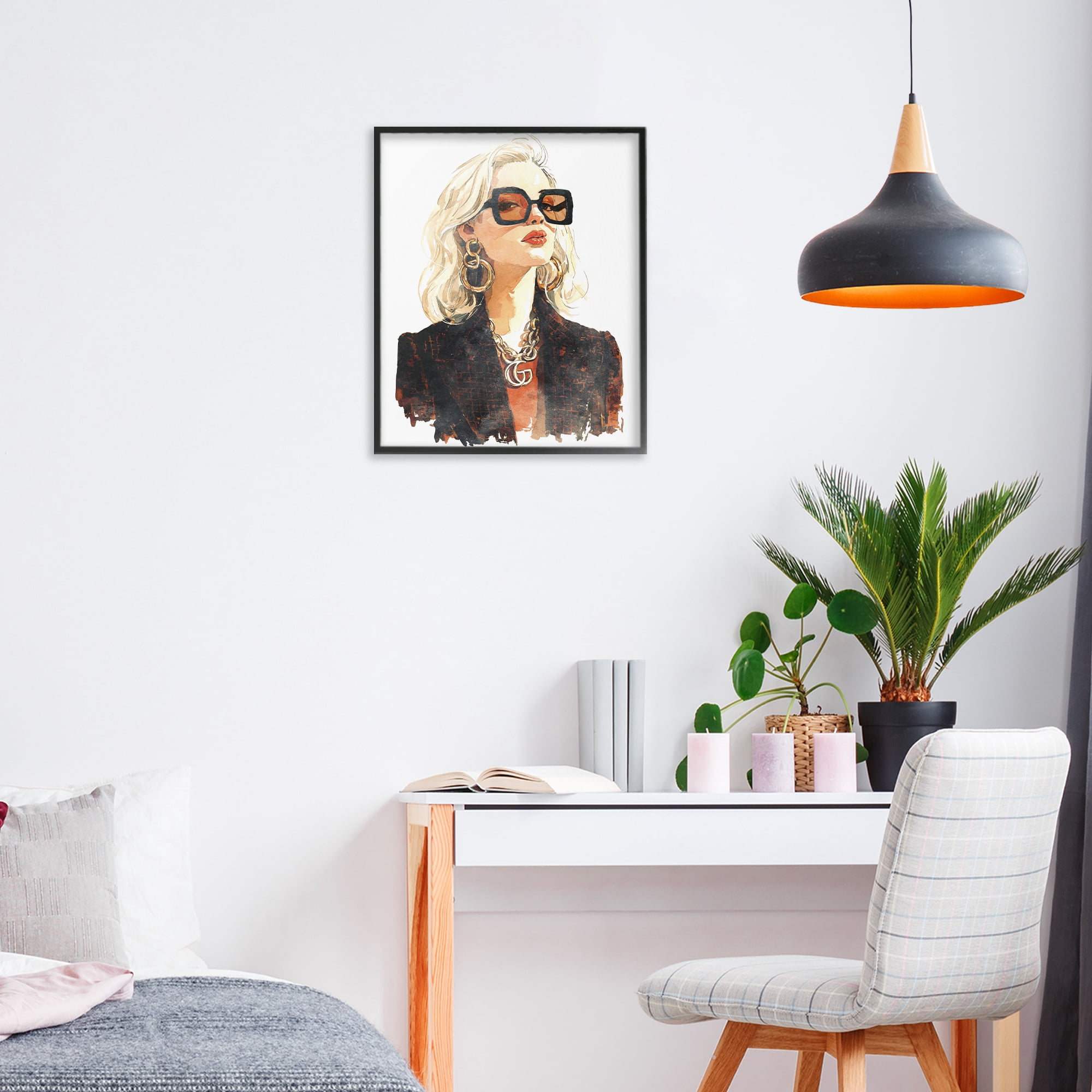 Stupell Industries Luxurious Gilded Gaze Black Framed Giclee Art, design by Svetlana Aleynikova