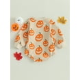 thumbnail image 6 of Wassery Infant Baby Boys Girls Halloween Rompers 6M 12M 18M 24M Toddler Girl Jumpsuit Long Sleeve Round Neck Pumpkin Print Pullovers Bodysuits Fall Casual Clothes for Newborn 0-24M, 6 of 9