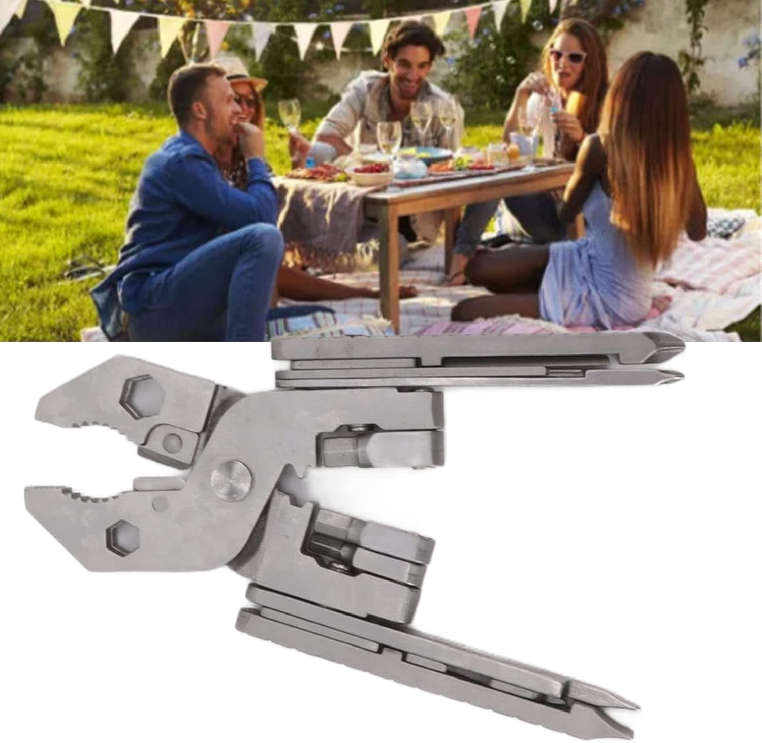 ABPETE Micro Pocket Multitool Cast Steel Pliers, Screwdriver Card Needle Wire Stripper Wrench Portable Folding Tool for Dad
