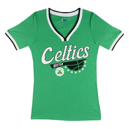 Celtic Football Shirts - Boston Celtics Women's NBA Short Sleeve Biblend V Notch Scoop Neck Tee