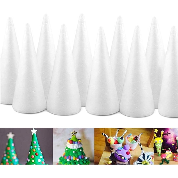 Craft Foam Cone - 10- Pack Cone Shaped Foam for DIY Home Craft Project ...