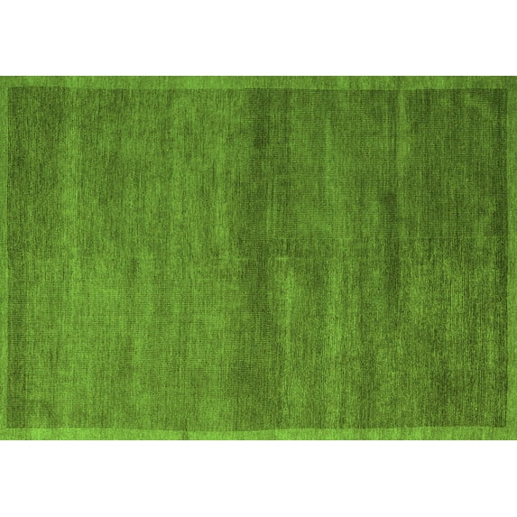 Ahgly Company Indoor Rectangle Abstract Green Modern Area Rugs, 7' x 10'