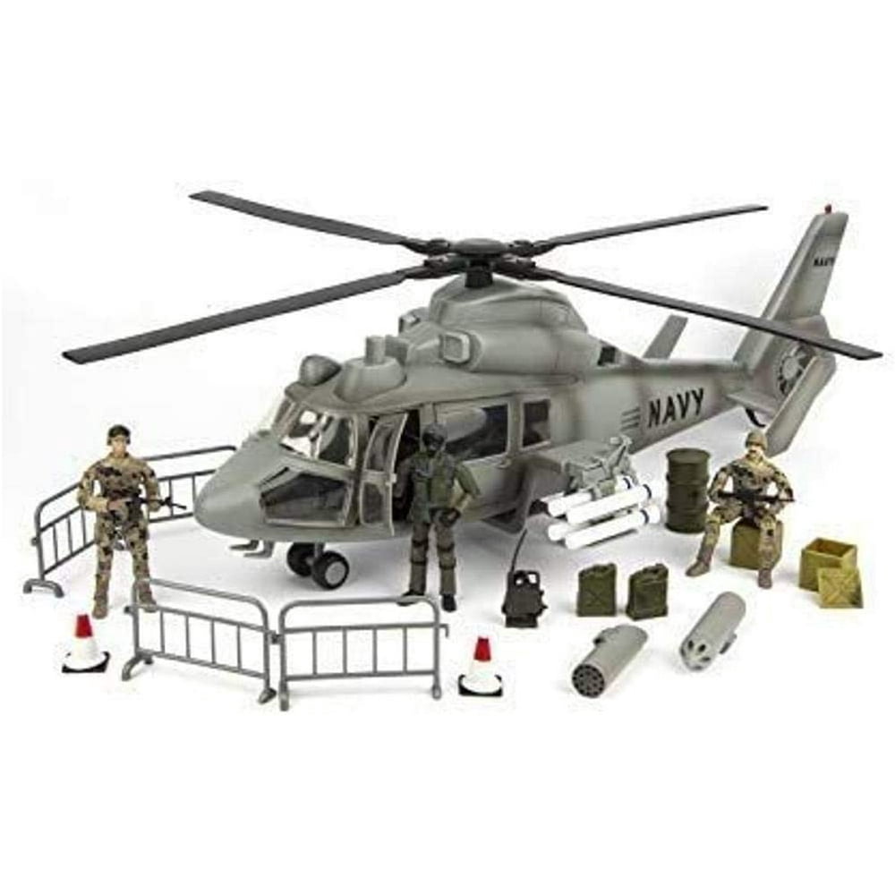 Click N' Play Aerial Rocket Helicopter 24 Piece Play Set with