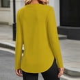 thumbnail image 6 of Chbgutlmr Womens Tops Long Sleeve Crew Neck Curved Hem T-Shirts Casual Loose Fall Comfy Basic Solid Color Tops, 6 of 7
