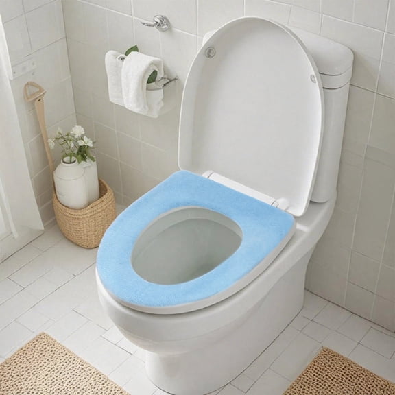 4 Pcs Toilet Lid Covers for Bathroom, Toilet Seat Cover, Four Seasons Use, Nordic Design, Acrylic Fibers Material, Easy to Install, Fits Most Toilets