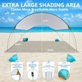 thumbnail image 6 of Beach Tent, Beach Canopy UPF50+ UV Protection, 10.5x10.5Ft Beach Tent Sun Shelter with Sandbags, Aluminum Poles and Ground Pegs and Anti-Wind Ropes for Outdoor, Camping, Backyard and Picnics, 6 of 8