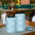 thumbnail image 3 of Yayeee Flameless Candles with Remote Flickering Battery Operated Multi Color Changing, Gray Snowflake, 3 of 7