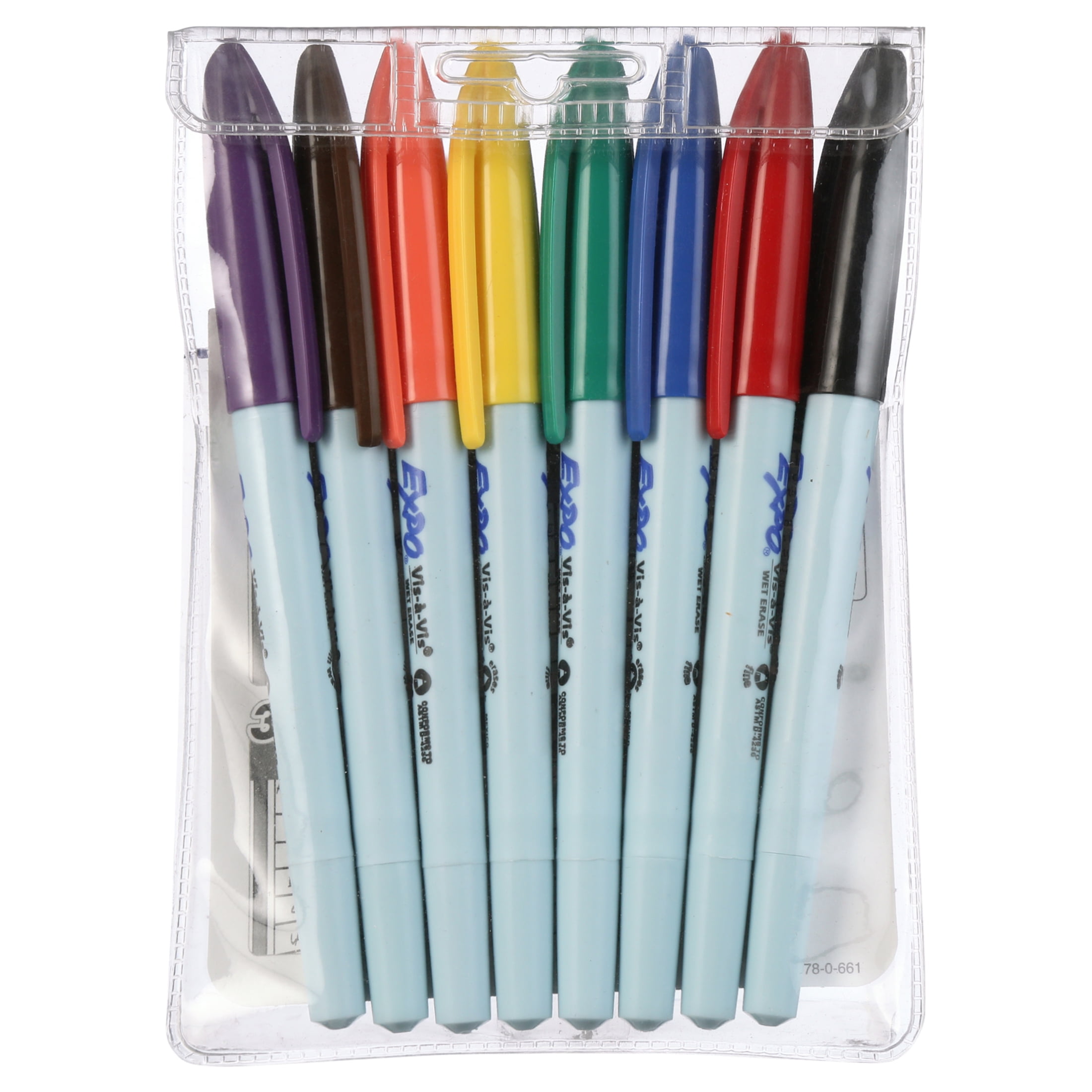 16 Count EXPO Vis-à-Vis Wet Erase Markers, Fine Point, Assorted Colors New