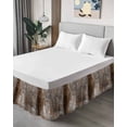 thumbnail image 4 of Brown Wrap Around Bed Skirts for Queen Bed 18" Drop,Bed Skirt with Adjustable Elastic Belt Dust Ruffle Bed Valance for Bedroom Hotel Retro Oil Painting Modern Abstract Art Aesthetics Bed Frame Cover, 4 of 7