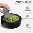 thumbnail image 3 of Umien™ 8" Granite Mortar and Pestle Set | Black Guacamole Bowl Molcajete for Grinding Spices, Herbs, and Sauces | Includes Avocado Tool, 3 of 5
